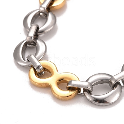 PVD Vacuum Plating 304 Stainless Steel Infinity Link Chains Necklace STAS-E160-14GP-1