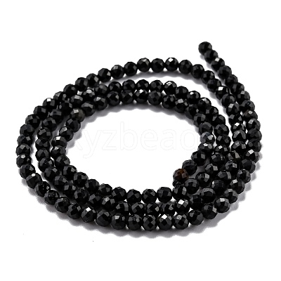 Natural Black Tourmaline Beads Strands X-G-H266-11A-1