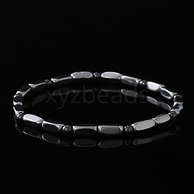 Synthetic Non-magnetic Hematite Beads Stretch Bracelets for Men RH6597-1