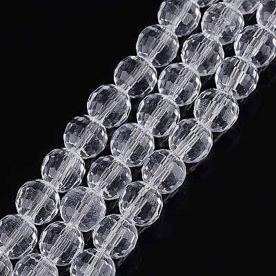 Transparent Glass Bead Strands GLAA-R095-8mm-15-1