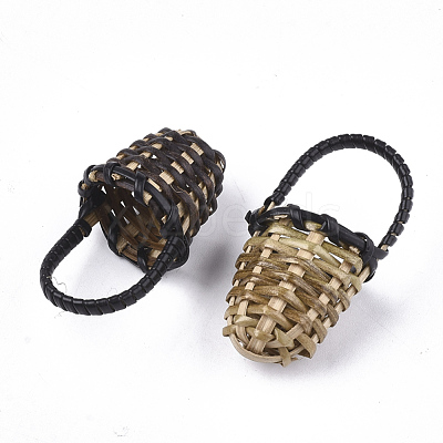 Handmade Reed Cane/Rattan Woven Pendants WOVE-T006-092B-1