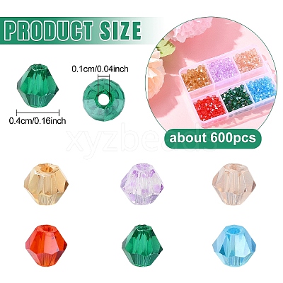 600Pcs 6 Styles Electroplate Glass Bead Strands EGLA-YW0001-66A-1