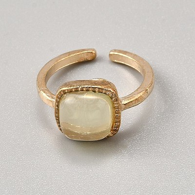 Alloy & Resin Adjustable Cuff Rings for Women RJEW-WH0002-39A-1