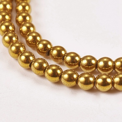 Electroplate Non-magnetic Synthetic Hematite Beads Strands G-J169A-3mm-04-1