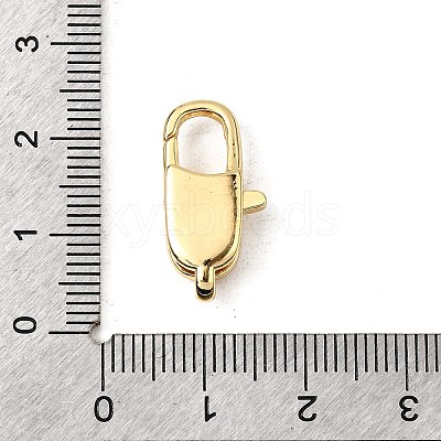 Brass Clear Cubic Zirconia Lobster Claw Clasps KK-Z078-45B-G-1
