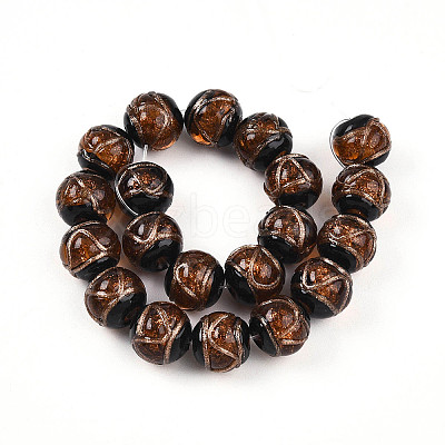 Handmade Gold Sand Lampwork Beads LAMP-N026-01A-1