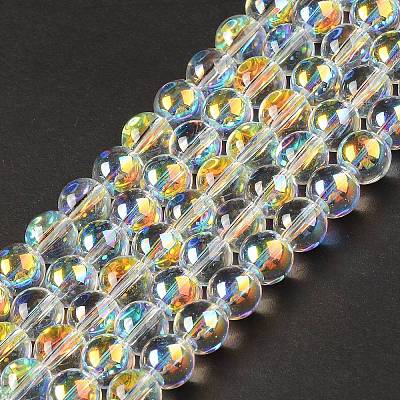 Transparent Electroplate Glass Beads Strands EGLA-I015-01A-1