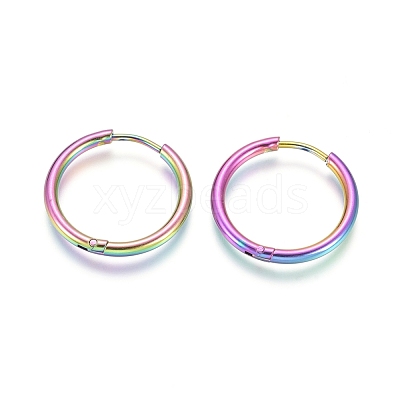 Ion Plating(IP) 304 Stainless Steel Huggie Hoop Earrings EJEW-F111A-19mm-Y-1