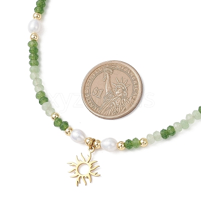 Dyed Natural Malaysia Jade & Natural Cultured Freshwater Pearl Bead Bracelets & Necklaces Sets SJEW-JS01373-02-1