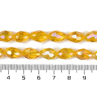 Transparent Electroplate Glass Beads Strands EGLA-N013-T6mm-B04-1