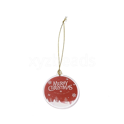 Christmas Theme Acrylic Pendant Decoration HJEW-G021-01A-1