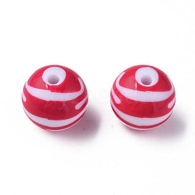 Opaque Striped Acrylic Beads MACR-S373-27B-03-1