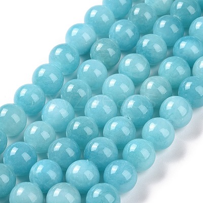 Natural Mashan Jade Round Beads Strands X-G-D263-8mm-XS28-1