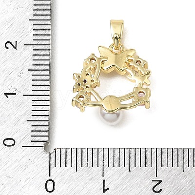 Brass Micro Pave Colorful Cubic Zirconia Pendants KK-E804-11G-1