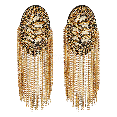 2Pcs Detachable Iron Tassel Epaulettes FIND-FH0005-44G-1