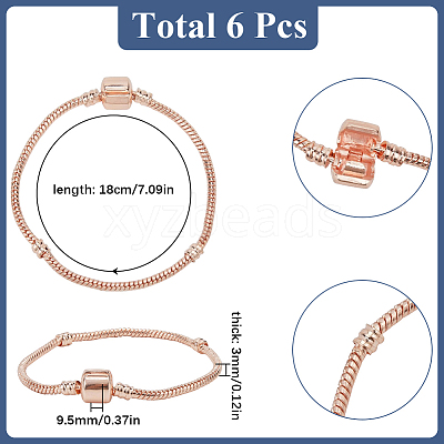 6Pcs Brass European Style Bracelet Making PPJ-SC0001-01B-1