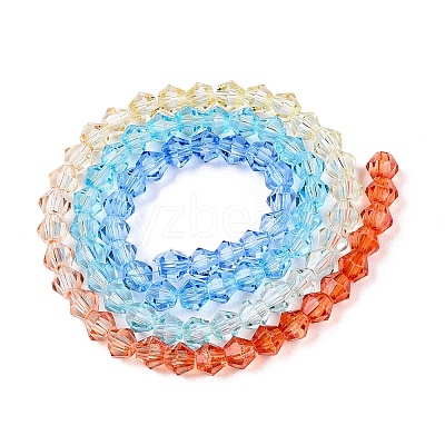 Gradient Color Baking Paint Glass Bead Strands DGLA-A039-T2mm-A012-1