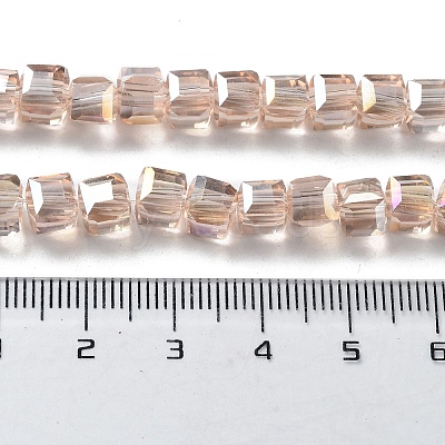 Electroplate Glass Beads Strands EGLA-D018-6x6mm-75-1
