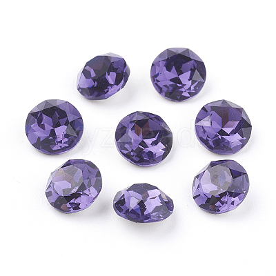 Pointed Back & Back Plated K9 Glass Rhinestone Cabochons RGLA-J012-10mm-277-1