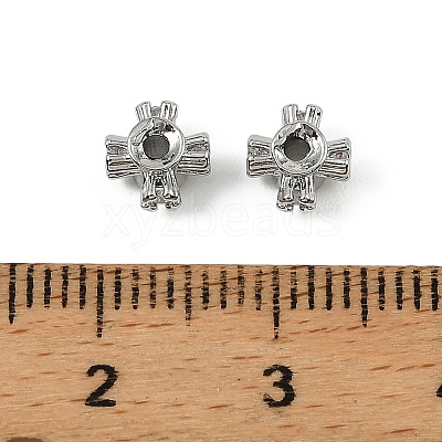 Brass Clear Cubic Zirconia Beads KK-D106-07P-1