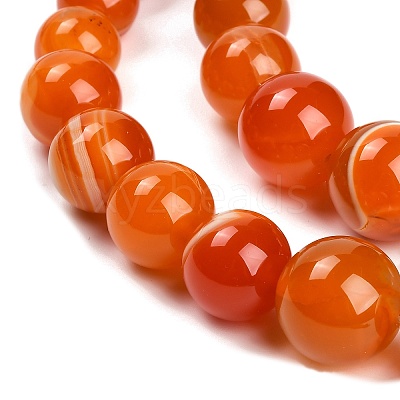 Natural Banded Agate Graduated Beads Strands G-P589-A01-01C-1