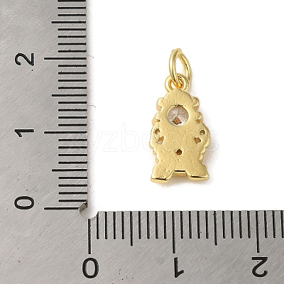 Brass Micro Pave Clear Cubic Zirconia Pendants KK-R162-021B-G-1