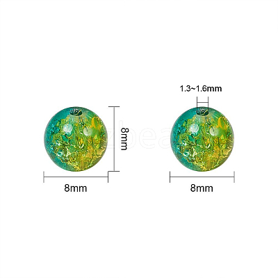 10 Colors Round Transparent Crackle Glass Beads CCG-YW0001-B-1