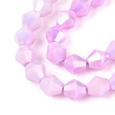 Anti-Tarnish Electroplate Glass Beads Strands GLAA-T025-8mm-13I-1