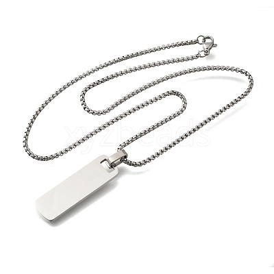 304 Stainless Steel Blank Pendant Necklaces NJEW-P329-04E-P-1