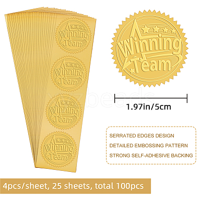 Self Adhesive Gold Foil Embossed Stickers DIY-WH0211-301-1
