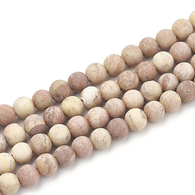 Natural Wood Lace Stone Wooden Jasper Beads Strands G-T106-263-1