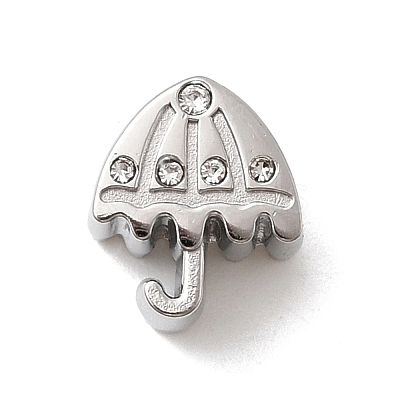 304 Stainless Steel Rhinestone European Beads STAS-D153-30P-1