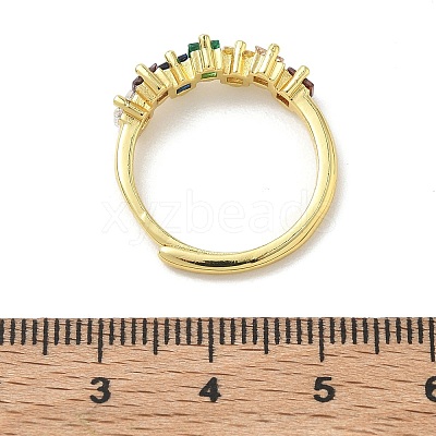 Adjustable Brass Micro Pave Cubic Zirconia Finger Rings RJEW-C163-26A-G-1