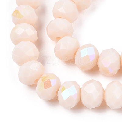 Electroplate Opaque Solid Color Glass Beads Strands EGLA-A034-P3mm-L20-1