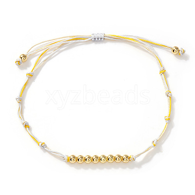 Brass Round Beads Braided Bead Bracelets AZ5003-5-1