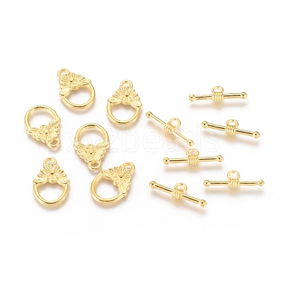 Tibetan Style Alloy Toggle Clasps TIBE-G015-06G-1