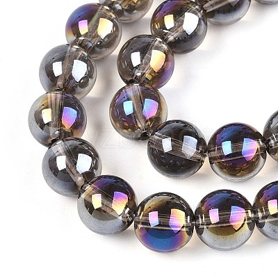 Electroplate Transparent Glass Beads Strands GLAA-T032-T10mm-AB02-1