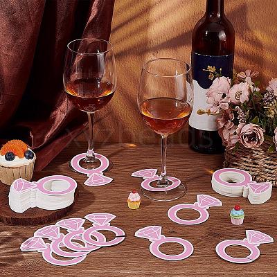 Paper Wine Glass Charms AJEW-WH0080-13F-1