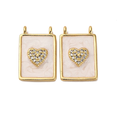 Brass Micro Pave Cubic Zirconia Pendants KK-D390-27G-04-1