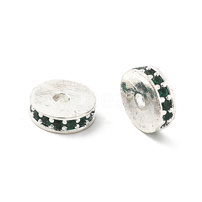 Brass Micro Pave Cubic Zirconia Beads KK-R216-15S-02-1