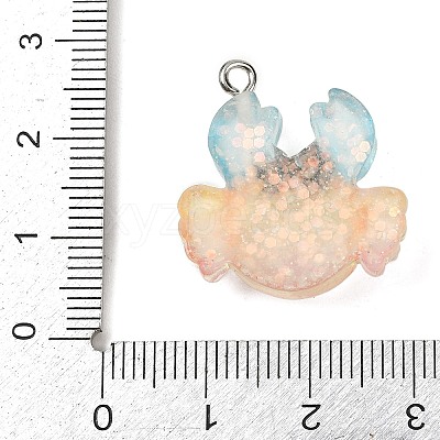 Ocean Theme Transparent Resin Pendants RESI-I351-03P-01-1