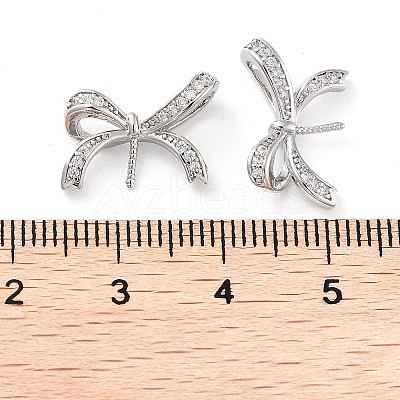 Rack Plating Brass Micro Pave Clear Cubic Zirconia Pendants KK-M280-15P-1