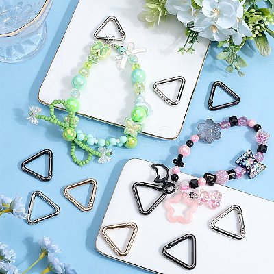 12Pcs 3 Colors Alloy Spring Gate Rings FIND-SC0010-19-1