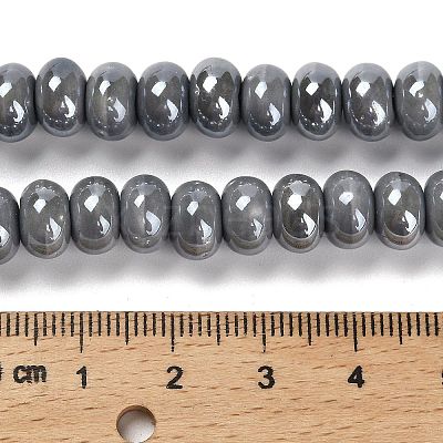 Glazed Porcelain Rondelle Beads PORC-Q001-01G-1