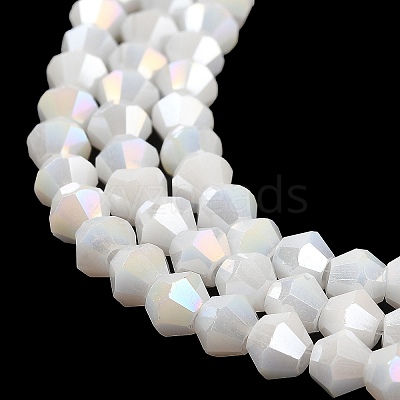 Opaque Solid Color Electroplate Glass Beads Strands GLAA-F029-P4mm-A15-1