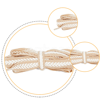 5 Pairs 5 Colors Two Tone Flat Polyester Braided Shoelaces DIY-FH0005-41A-02-1