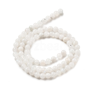 Round Grade A Natural Rainbow Moonstone Bead Strands G-M304-06-5mm-1