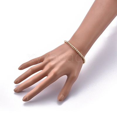 Brass Stretch Beaded Bracelets BJEW-JB05484-01-1