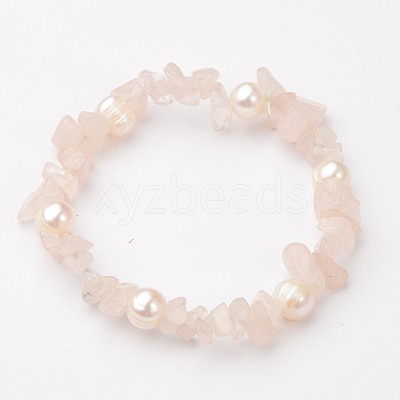 Gemstone Chip Stretch Bracelets BJEW-JB01516-01-1