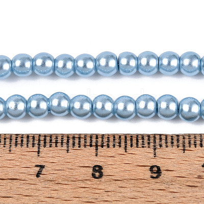 Baking Paint Pearlized Glass Pearl Round Bead Strands HY-Q003-4mm-24-A-1